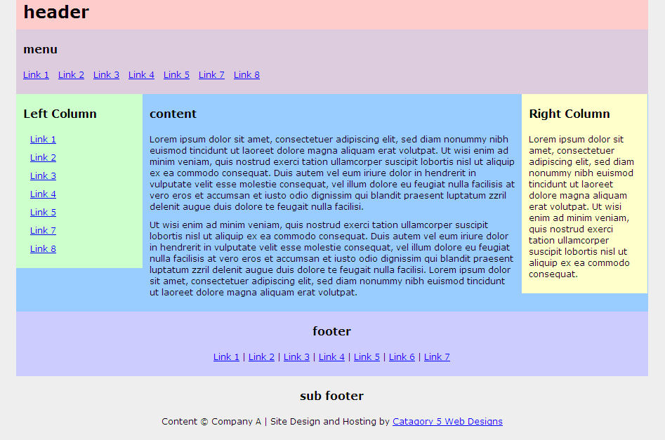 3 Column Layout
